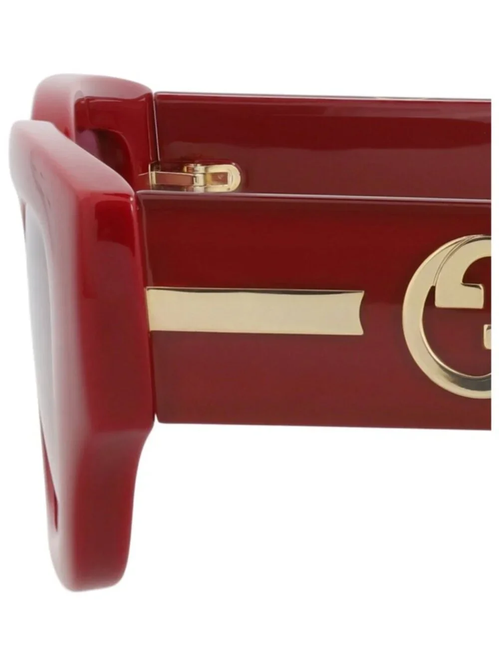New Gucci Women's Sunglasses Cat Eye Injection Frame Burgundy Crystal Red